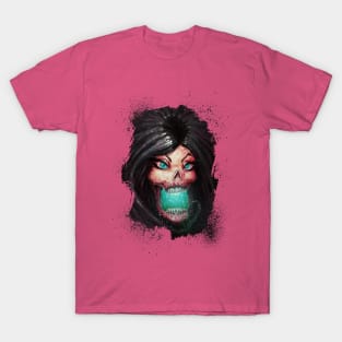 Screaming Zombie Girl Face T-Shirt